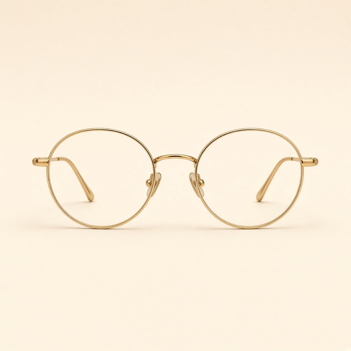 Geo Atelier round gold eyeglasses